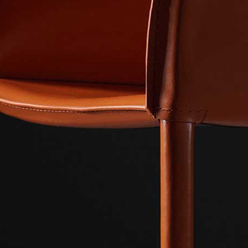 Modern Metal Dining Arm Chair Leather Dining Side Chair for Restaurant Use