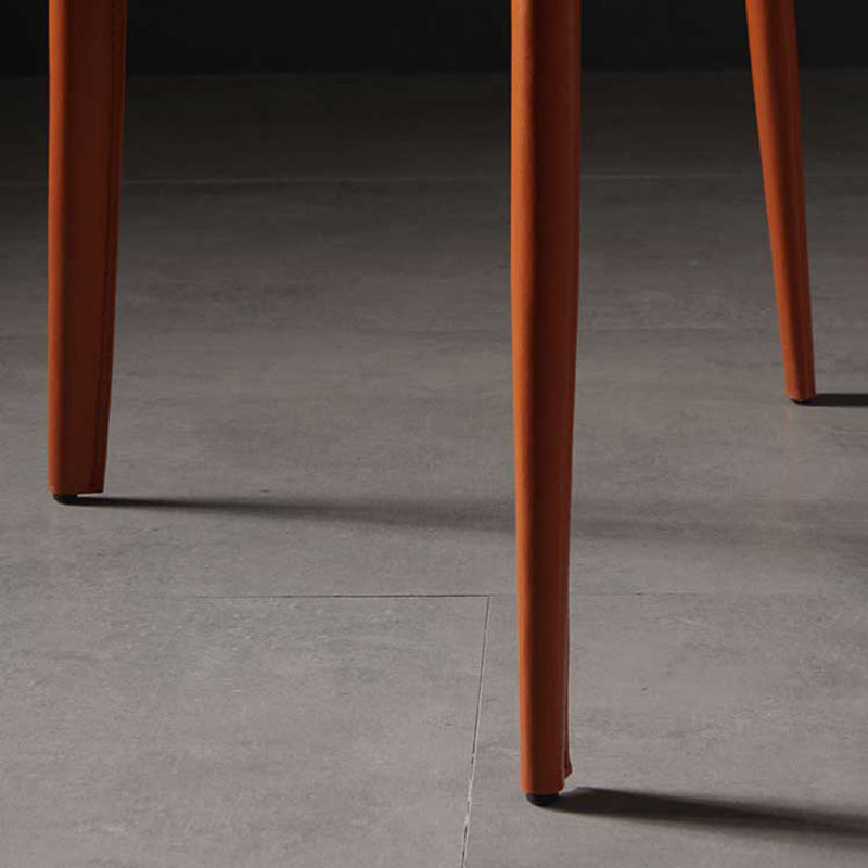 Modern Metal Dining Arm Chair Leather Dining Side Chair for Restaurant Use