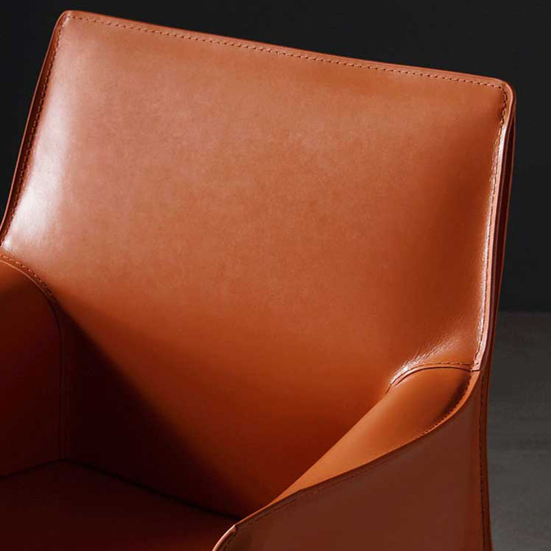 Modern Metal Dining Arm Chair Leather Dining Side Chair for Restaurant Use