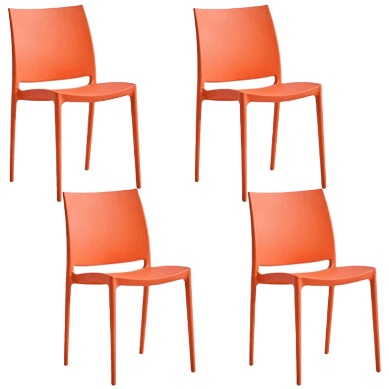 Contemporary Style Dining Chairs Plastic Armless Side Chairs for Kitchen