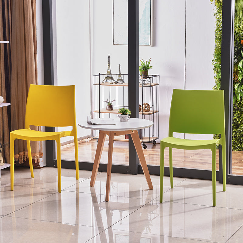 Contemporary Style Dining Chairs Plastic Armless Side Chairs for Kitchen