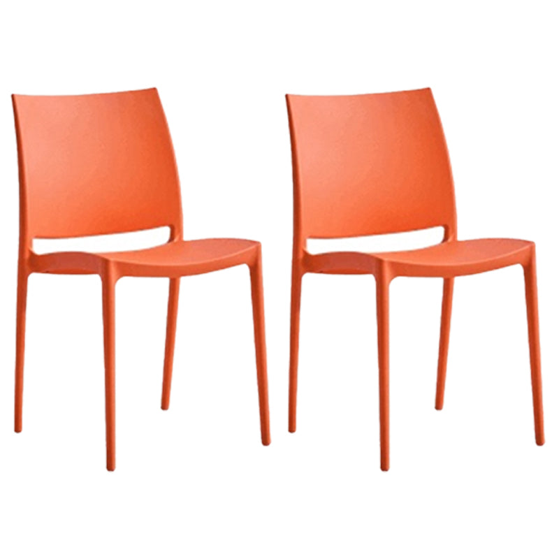 Contemporary Style Dining Chairs Plastic Armless Side Chairs for Kitchen