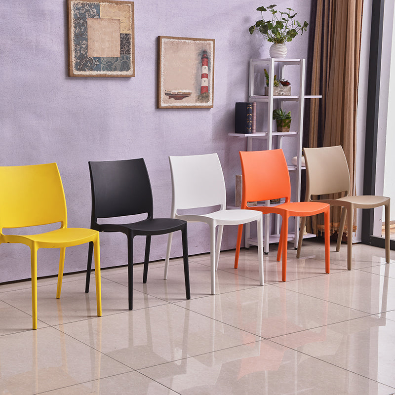 Contemporary Style Dining Chairs Plastic Armless Side Chairs for Kitchen