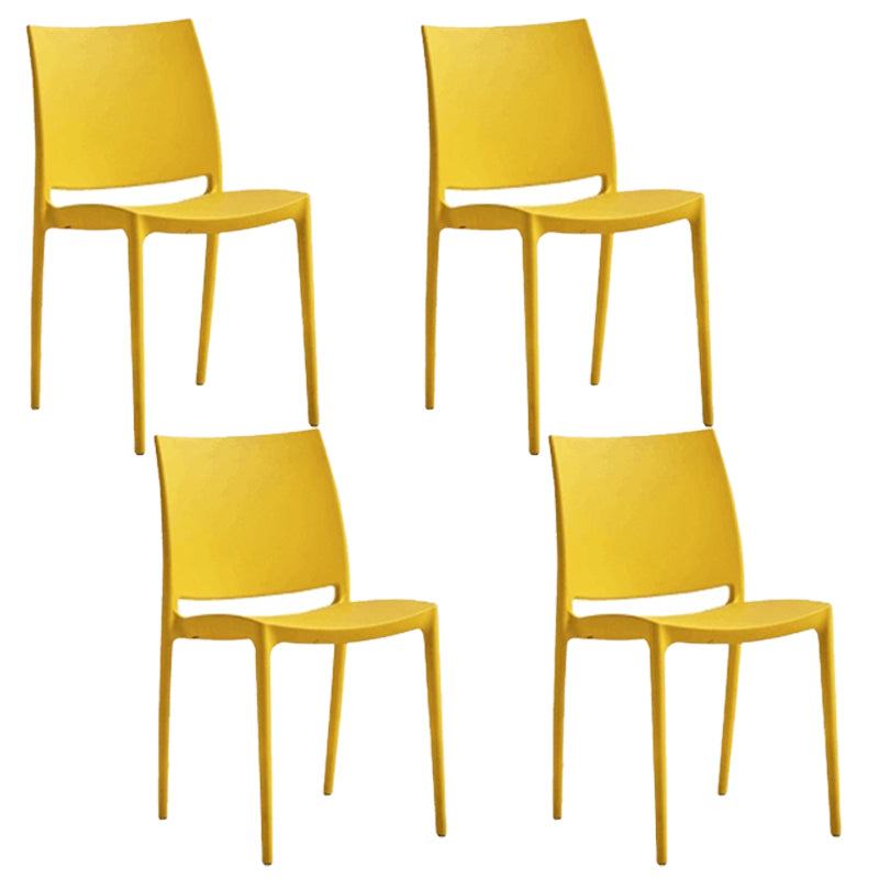 Contemporary Style Dining Chairs Plastic Armless Side Chairs for Kitchen