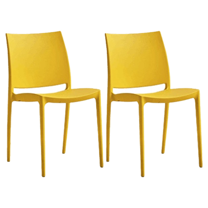 Contemporary Style Dining Chairs Plastic Armless Side Chairs for Kitchen