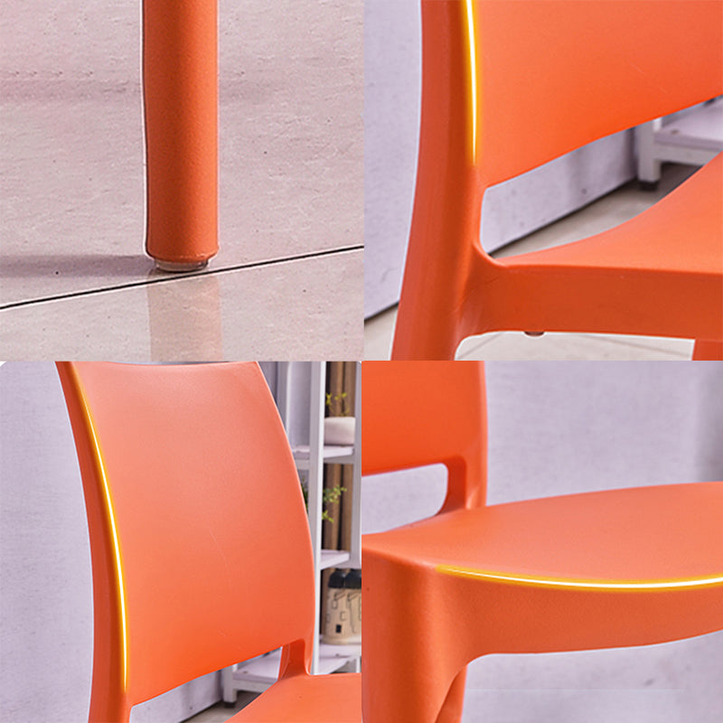 Contemporary Style Dining Chairs Plastic Armless Side Chairs for Kitchen
