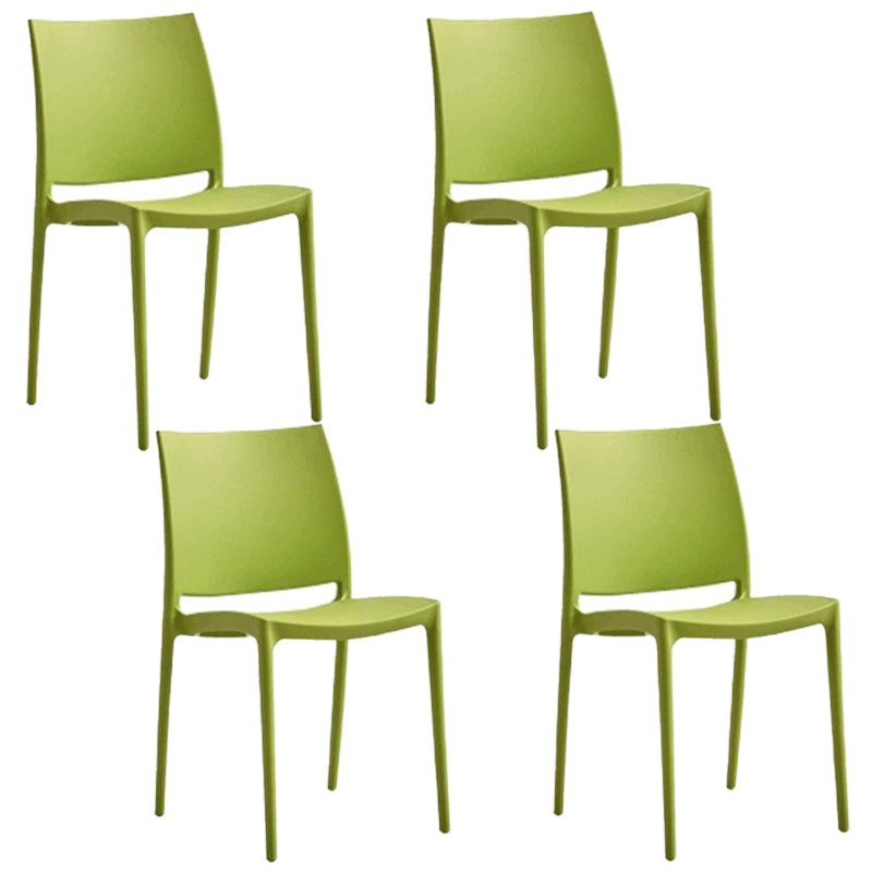 Contemporary Style Dining Chairs Plastic Armless Side Chairs for Kitchen