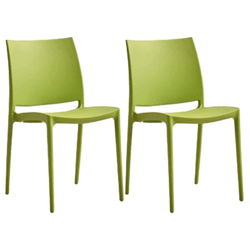 Contemporary Style Dining Chairs Plastic Armless Side Chairs for Kitchen