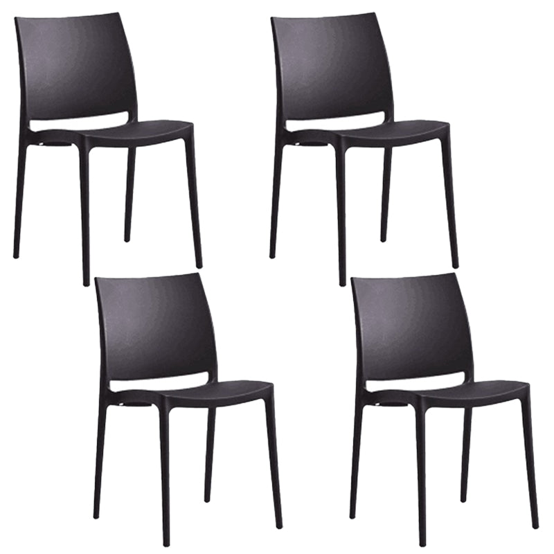 Contemporary Style Dining Chairs Plastic Armless Side Chairs for Kitchen