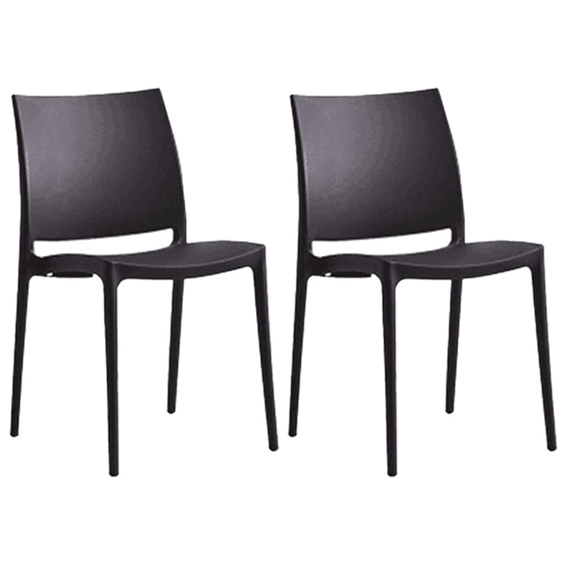 Contemporary Style Dining Chairs Plastic Armless Side Chairs for Kitchen