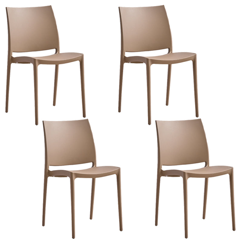 Contemporary Style Dining Chairs Plastic Armless Side Chairs for Kitchen
