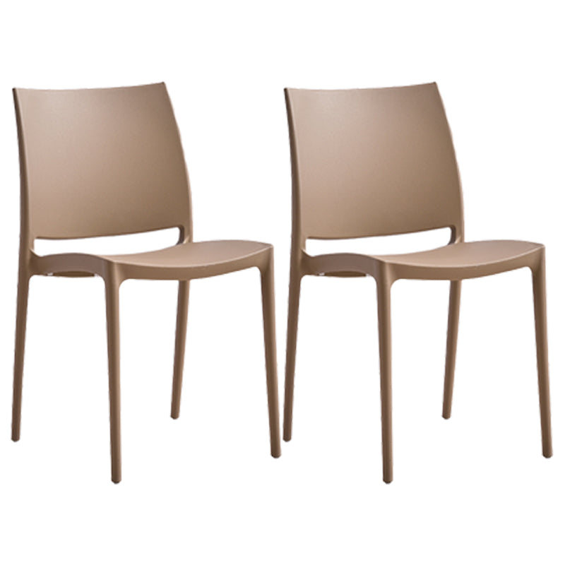 Contemporary Style Dining Chairs Plastic Armless Side Chairs for Kitchen