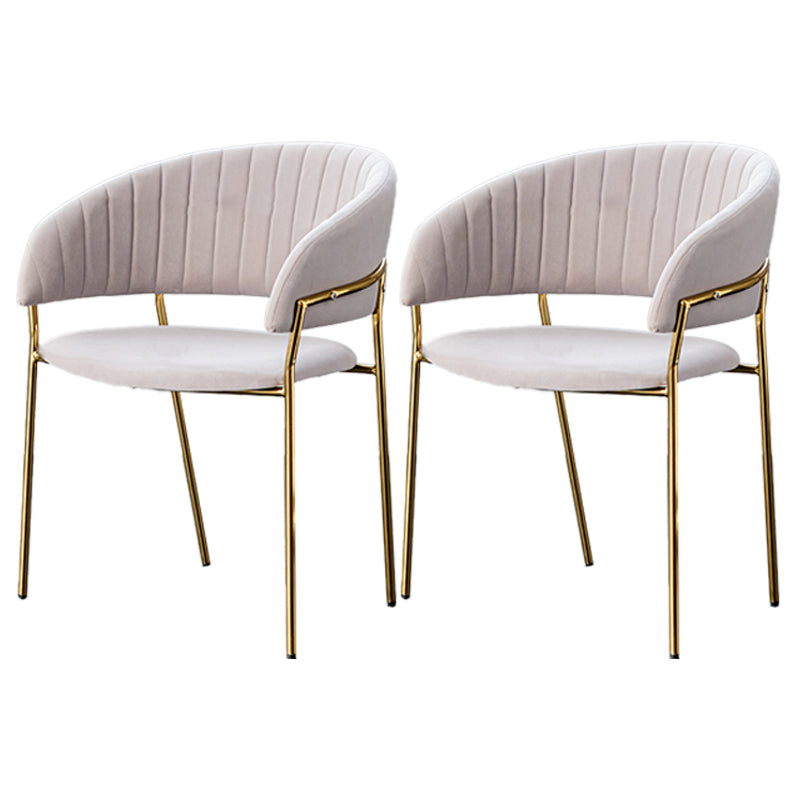 Scandinave Style Open Back Dining Catt Widing Couber Chaises de salle à manger avec des jambes dorées
