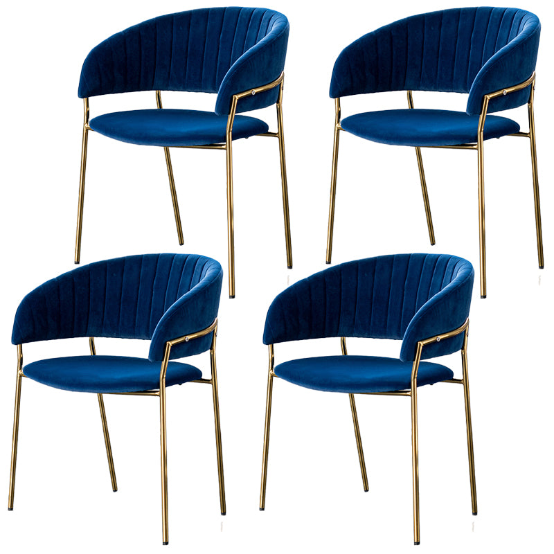 Scandinave Style Open Back Dining Catt Widing Couber Chaises de salle à manger avec des jambes dorées