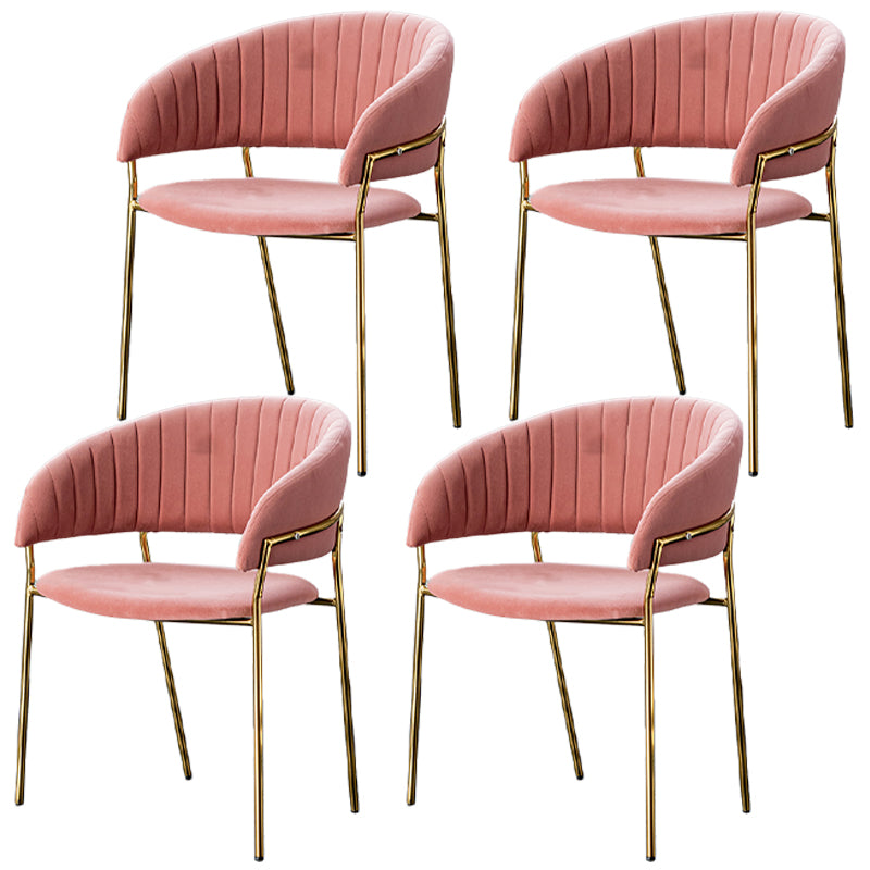 Scandinave Style Open Back Dining Catt Widing Couber Chaises de salle à manger avec des jambes dorées