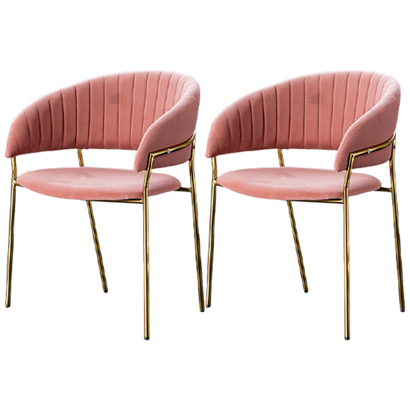 Scandinave Style Open Back Dining Catt Widing Couber Chaises de salle à manger avec des jambes dorées