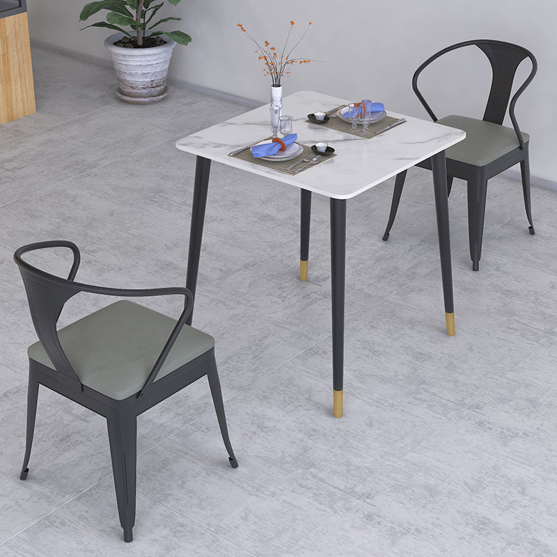 Mesa de comedor de estilo industrial Mesa de comedor de mármol de 4 patas para el hogar