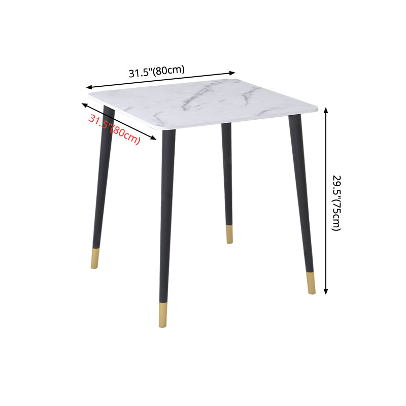 Mesa de comedor de estilo industrial Mesa de comedor de mármol de 4 patas para el hogar