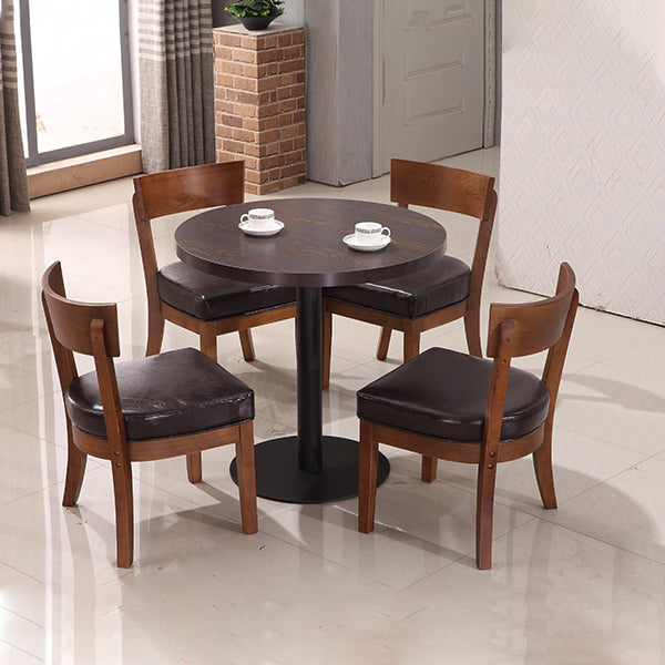 Mesa de comedor de estilo industrial Mesa de comedor de madera con base de metal para comedor