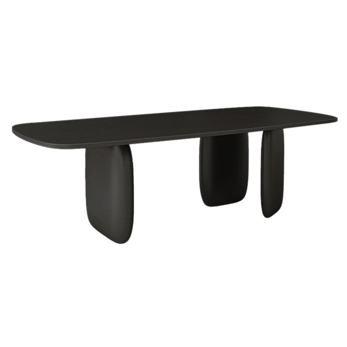 Industrial Solid Wood Dining Table Rectangle Kitchen Table with 3 Legs