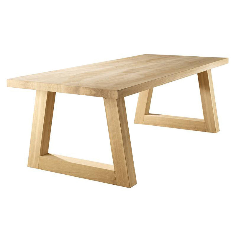 Mesa de comedor de rectángulo industrial de madera maciza mesa de madera de pino con base de trineo