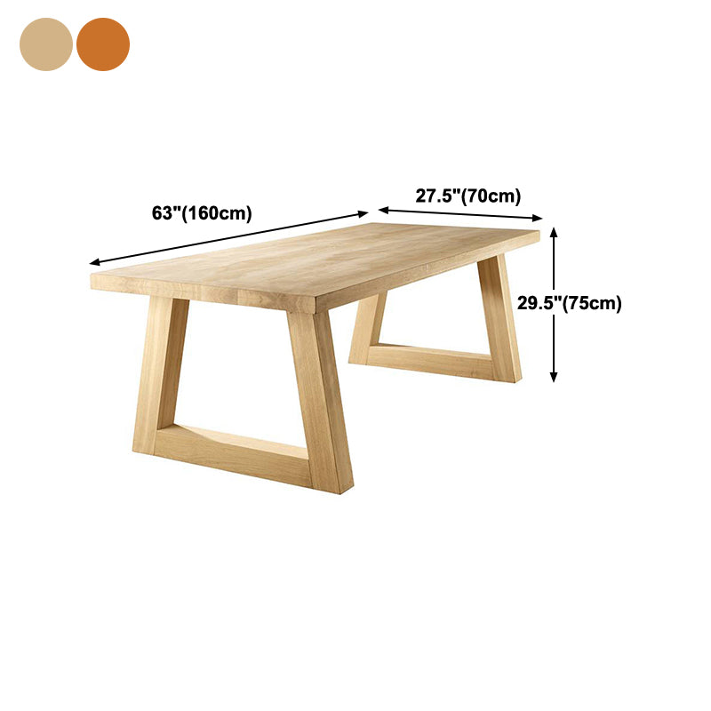 Mesa de comedor de rectángulo industrial de madera maciza mesa de madera de pino con base de trineo