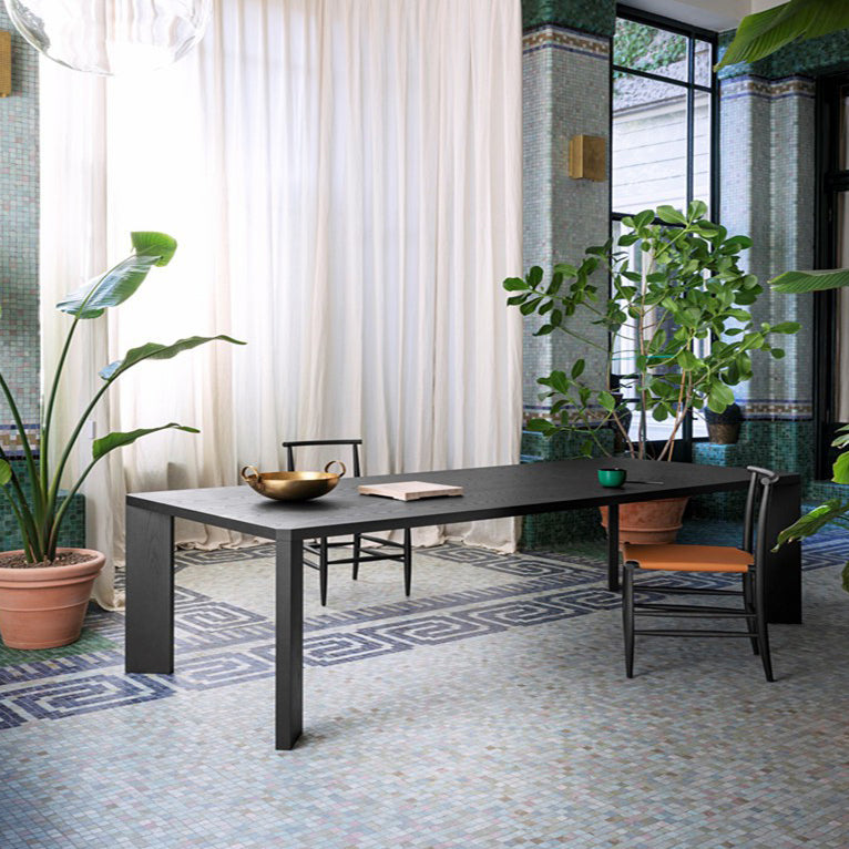 Industrial Solid Wood Dining Table Rectangle Kitchen Pine Wood Table with 4 Legs