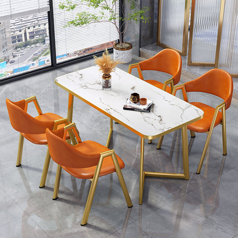 Glam Standard MDF Dining Table Rectangle Shape Dining Table for Kitchen