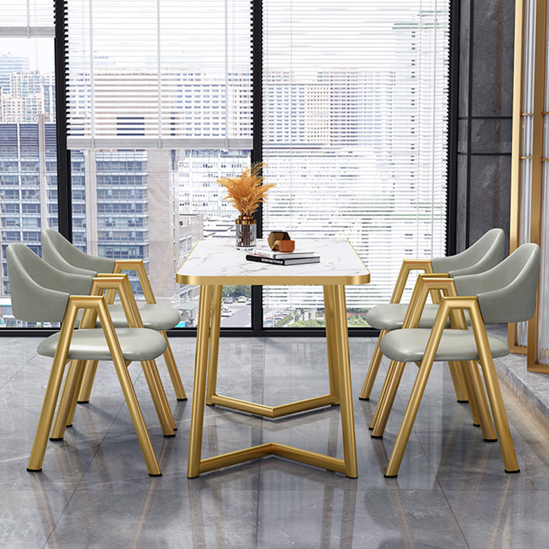 Glam Standard MDF Dining Table Rectangle Shape Dining Table for Kitchen