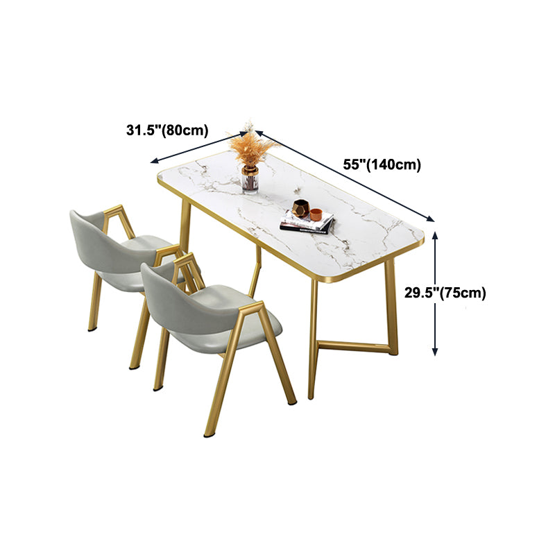 Glam Standard MDF Dining Table Rectangle Shape Dining Table for Kitchen