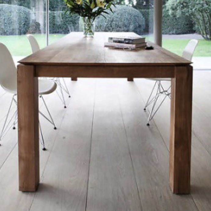 Mesa de comedor de madera rectangular para mesa de pino de restaurantes en la naturaleza con 4 patas