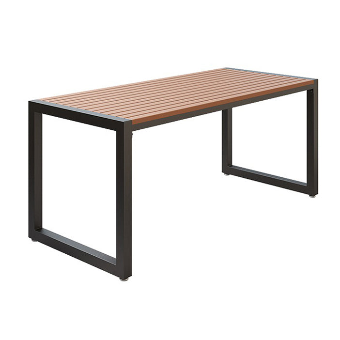Industrial Brown Wood Dining Table Rectangle Shape Standard Dining Table for Kitchen
