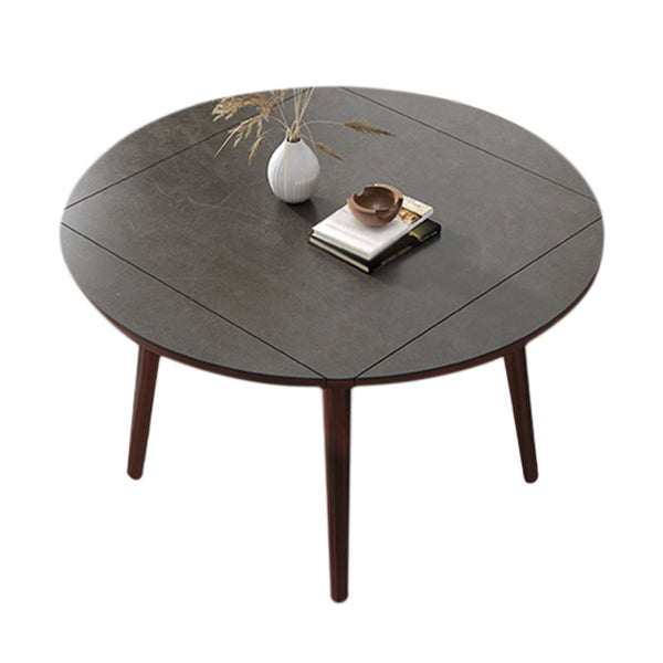 Industrial Style Dining Table Square Sintered Stone Dining Table with Wooden Base
