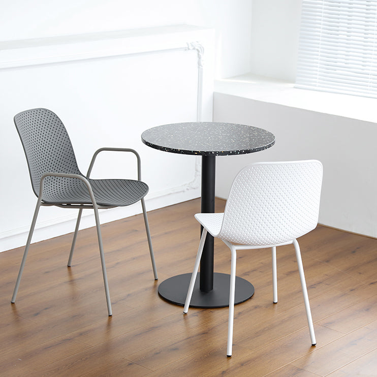 Industrial Style Dining Table Stone Pedestal Dining Site Table for Dining Room