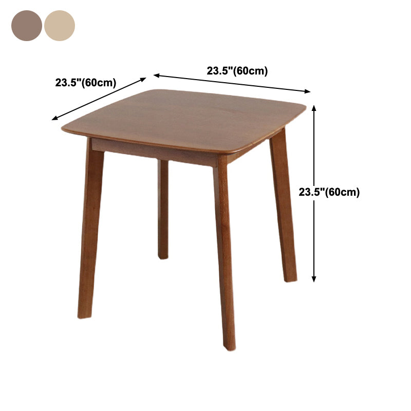 23.5 "Rubberwood vaste houten eettafel vierkant 4 poten eettafel voor huisgebruik