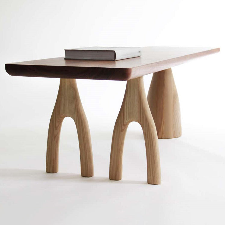 Rechthoek houten eettafel voor restaurant industriële tafel met 3 poten