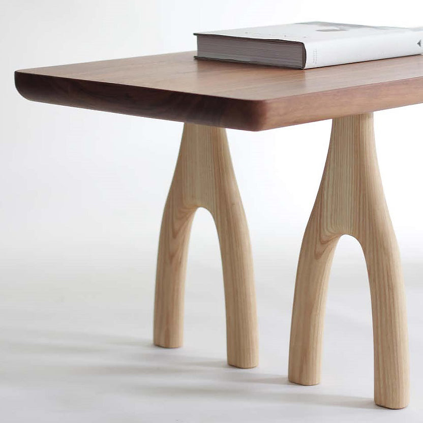 Rechthoek houten eettafel voor restaurant industriële tafel met 3 poten