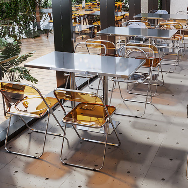 Industrial Style Dining Table Stainless Steel Dining Site Table for Home