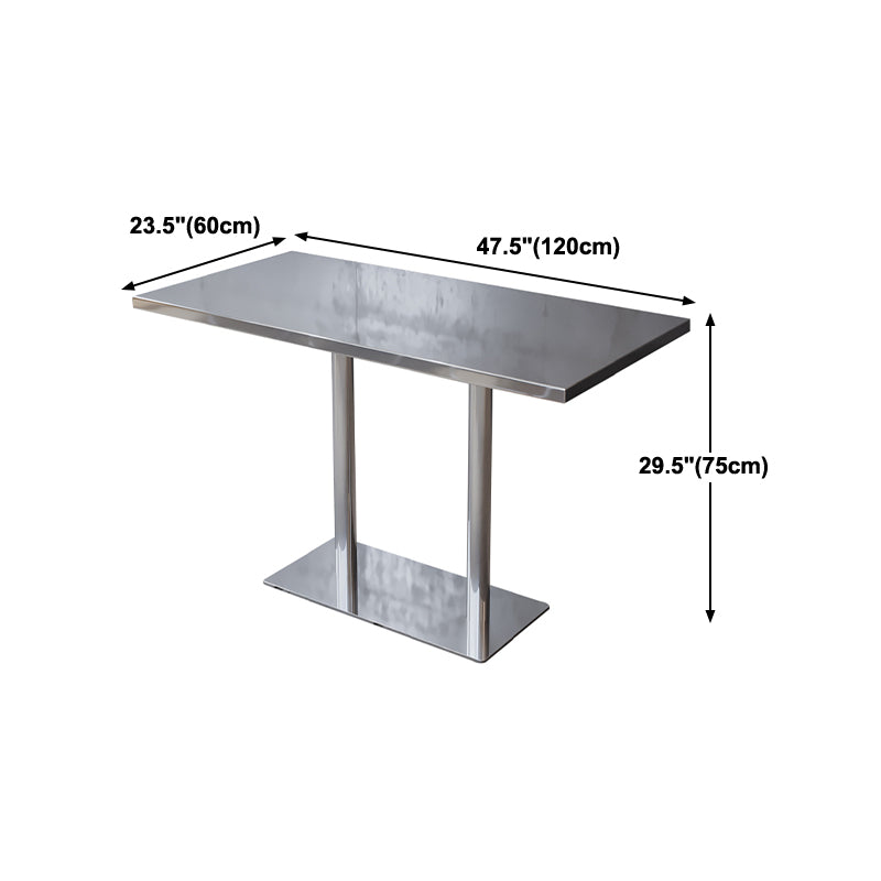 Industrial Style Dining Table Stainless Steel Dining Site Table for Home