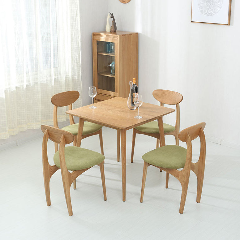 Industrial Style Dining Table Square Solid Wood Dining Table with 4 Legs