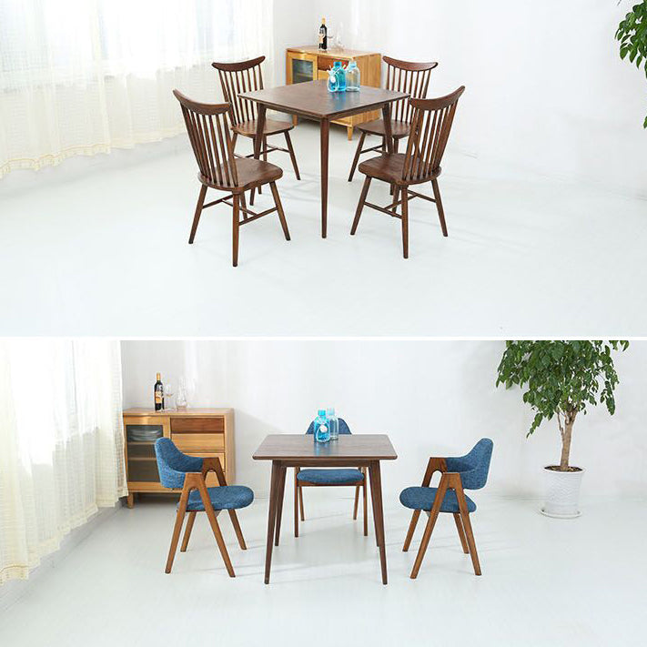 Industrial Style Dining Table Square Solid Wood Dining Table with 4 Legs