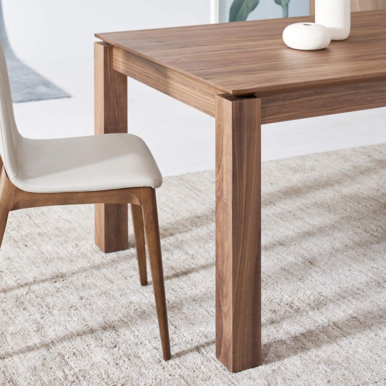 Rectangle Pine Wood Dining Table Industrial Kitchen Table with 4 Legs
