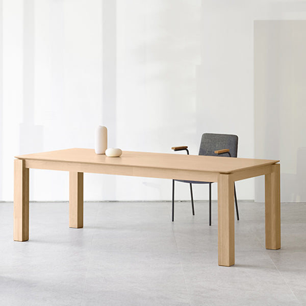 Rectangle Pine Wood Dining Table Industrial Kitchen Table with 4 Legs