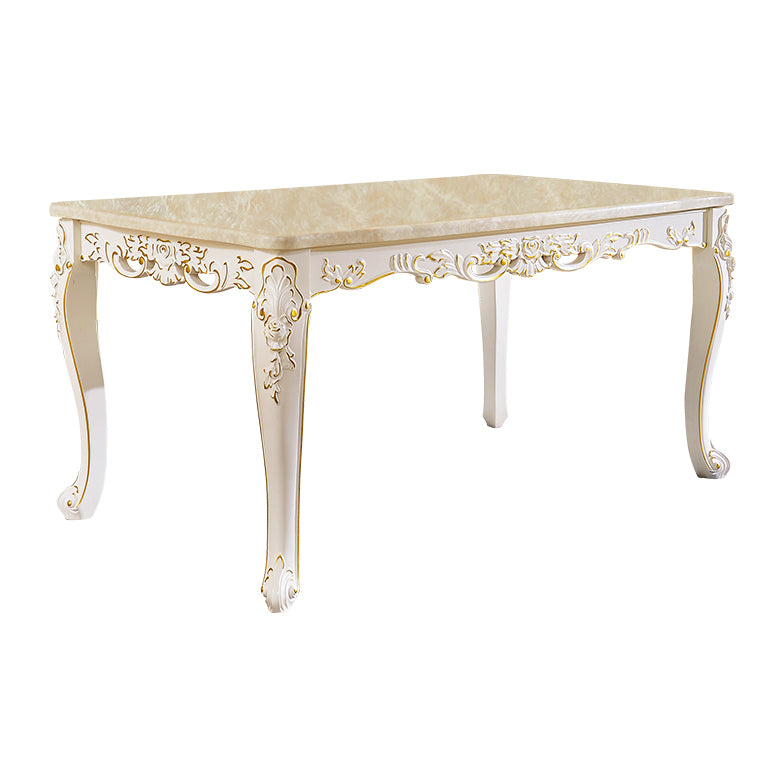 Vitoria White Marble Dining Table Rectangle Dining Table for Kitchen