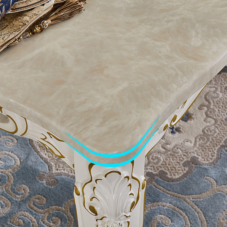 Vitoria White Marble Dining Table Rectangle Dining Table for Kitchen