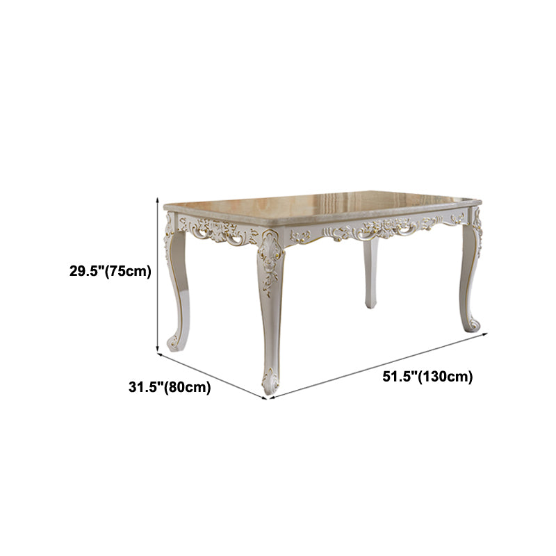 Vitoria White Marble Dining Table Rectangle Dining Table for Kitchen