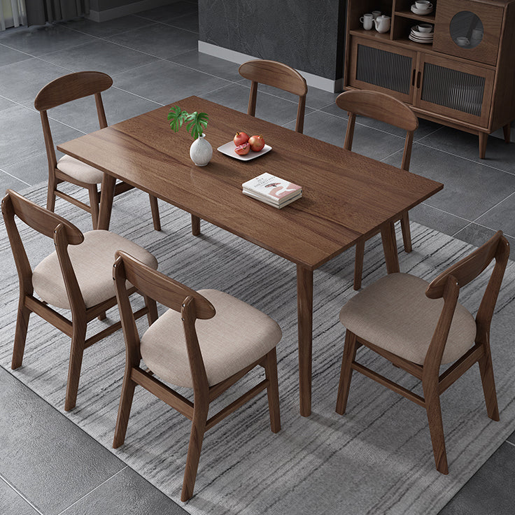 Industrial Kitchen Solid Wood Dining Table Rectangle Dining Table with 4 Legs