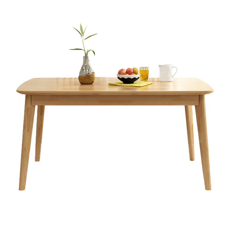 Industrial Rubber Wood Dining Table Rectangle Kitchen Table with 4 Legs