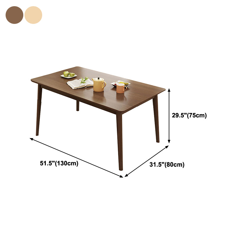 Industrial Rubber Wood Dining Table Rectangle Kitchen Table with 4 Legs