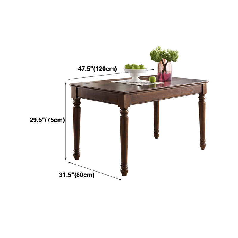 Mesa de comedor medieval de madera de fresno para restaurante, mesa rectangular con 4 patas